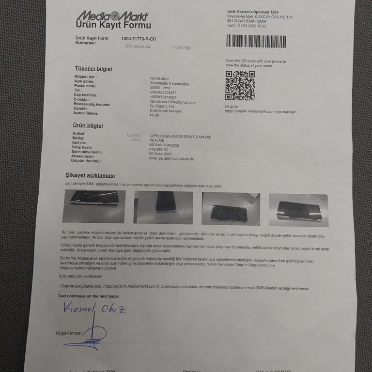 Yeni Alınan Telefonda Şarj Soketi Arızası Ve Uzun Servis Süresi