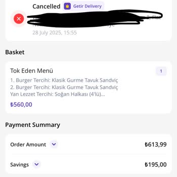 Sipariş Haber Verilmeden İptal Edildi, Ücret İadesi Yapılmadı