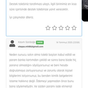 Kimlik Doğrulama Gerekçesiyle Sunucu Kapatıldı, Para İadesi Yapılmıyor