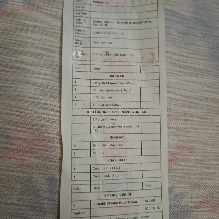 Siparişim Eksik Ve Hatalı Teslim Edildi