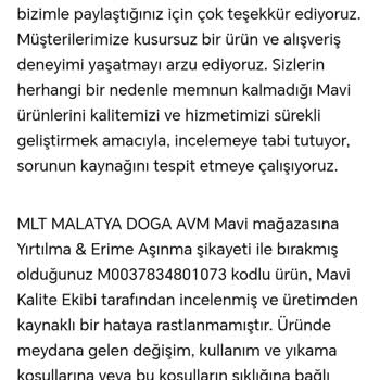 Mavi Pantolonlarda Yaşadığım Sorunlar Ve Müşteri Hizmetleri Hayal Kırıklığı