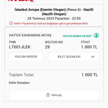 Otobüs Değişikliği, Bilgilendirme Eksikliği Ve Ekstra Ücret Talebi