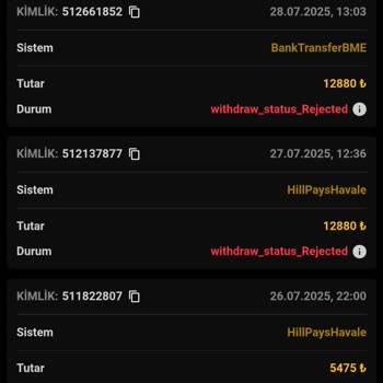 Çekim Talebim Sürekli Reddediliyor, Ödeme Yapılmıyor!