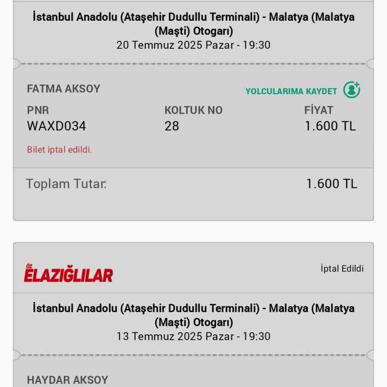 Obilet Sistem Hatası Nedeniyle Çifte Bilet Ve İade Sorunu