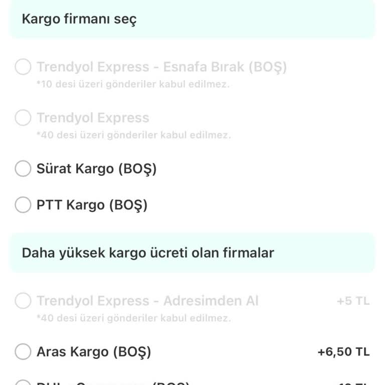Trendyol Express Esnafa Bırak Seçeneği Aktif Değil Mağduriyet Yaşıyorum