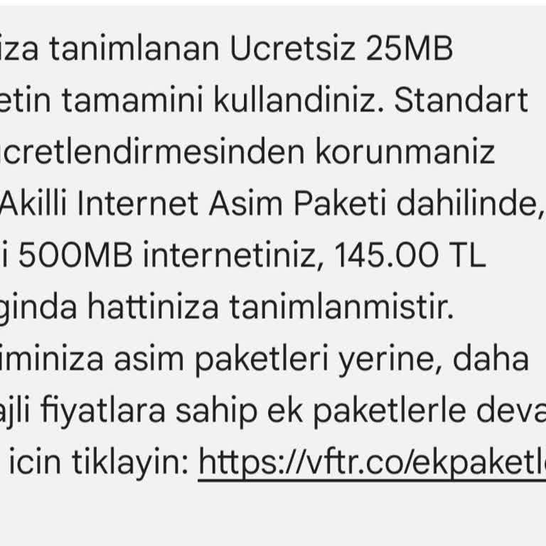 Onayım Olmadan Ek İnternet Paketi Yüklenmesi