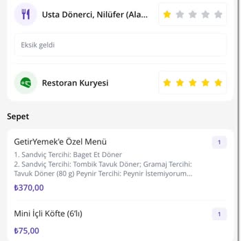 Getir Siparişimde Gelmeyen Ürün Ve Eksik İade Mağduriyeti