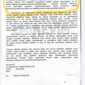 Onayım Olmadan Yapılan Trafik Sigortası Ve Ücret İadesi Talebi