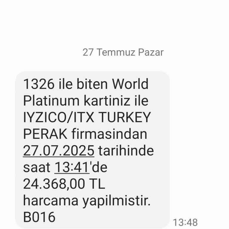 Bilgim Dışında Yapılan Yüksek Tutarli Kart İşlemi Ve İade Talebim