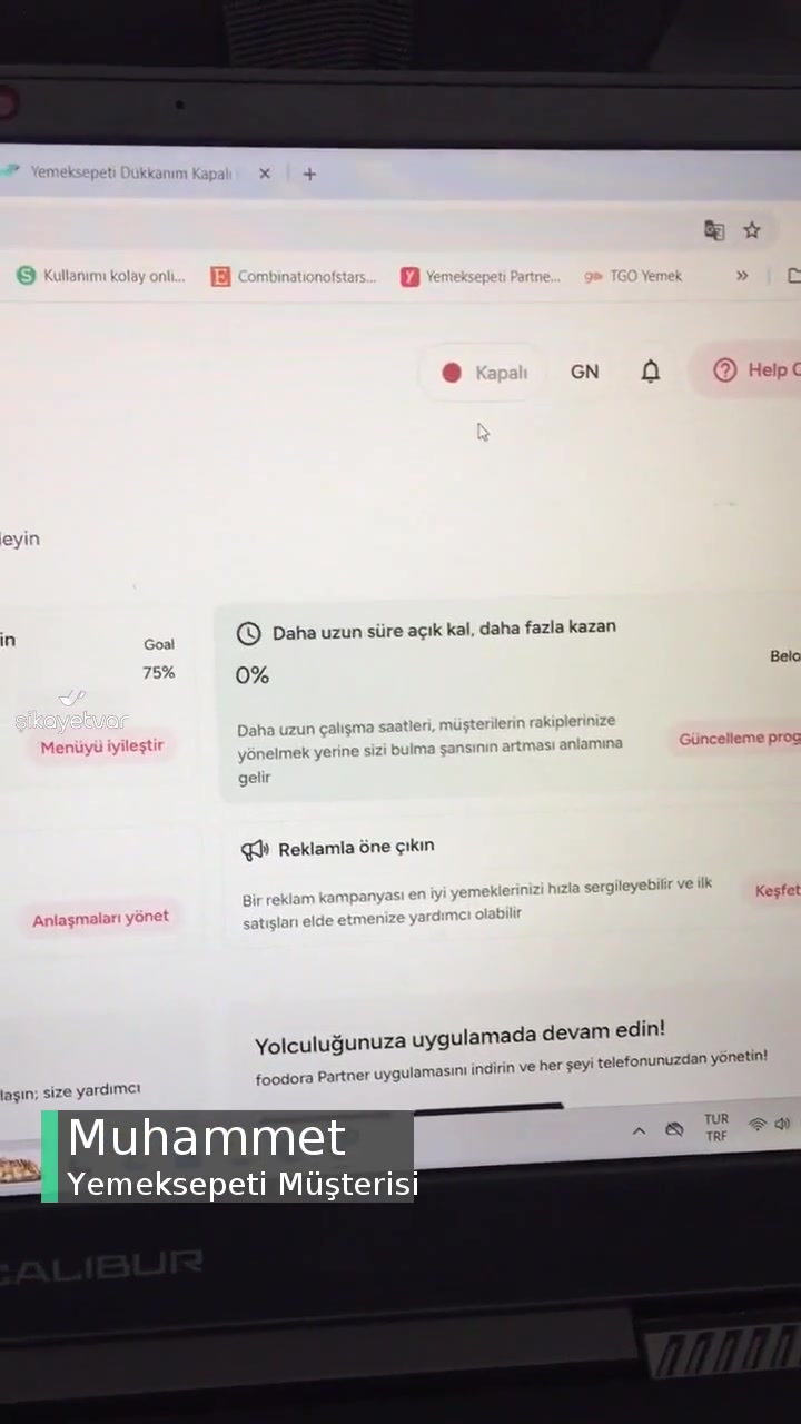 Yemeksepeti İş Yeri Açık Kapalı Butonu Arızası videonun kapak resmi