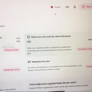 Yemeksepeti İş Yeri Açık Kapalı Butonu Arızası