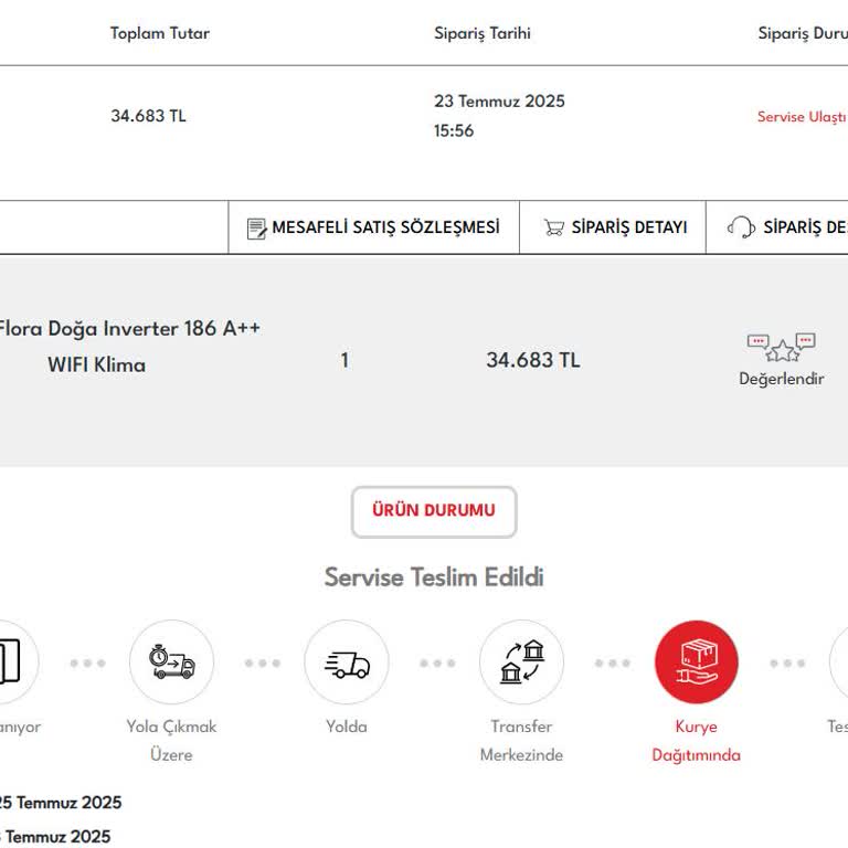 Vestel Klima Teslimatında Gecikme Ve Bilgi Kirliliği Yaşadım