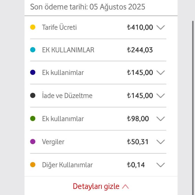 Vodafone Faturama Bilgim Dışında Yansıtılan Ek Ücretlerin Açıklanmasını ve İadesini Talep Ediyorum