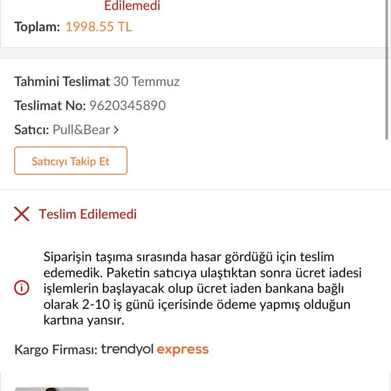 Trendyol Express'in Ürünlerimi Dağıtıma Çıkarmadan İade Etmesi Ve Mağduriyetim