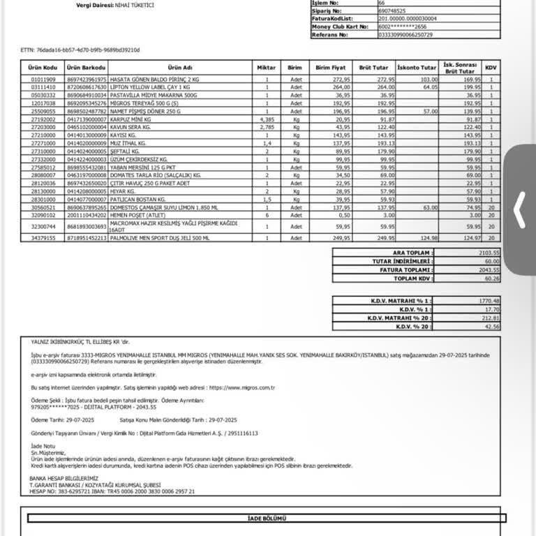 Migros Sanal Market'te Sürekli Eksik Ürün Teslimatı Ve Cevapsız Şikayetler
