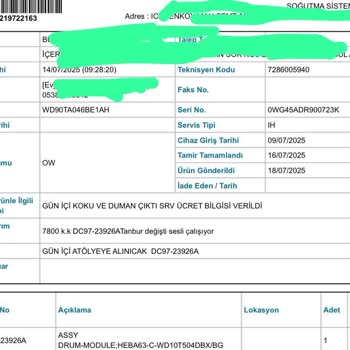 Garantisi Biten Samsung Çamaşır Makinesi Tambur Kırdı Mağduriyetimiz Giderilmedi
