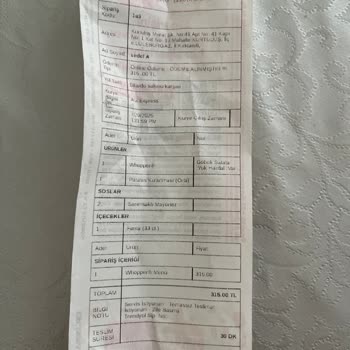 Siparişimde Marul Ve Pişmemiş Patates Sorunu, Kötü Hizmet