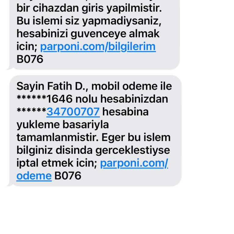 Üyeliğim Olmadan Parponi.com'dan Şüpheli Mesajlar Alıyorum