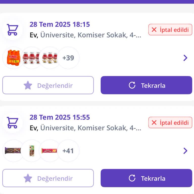 Getir Siparişlerim Sürekli İptal Ediliyor Bilgi Verilmeden Mağdur Ediliyorum