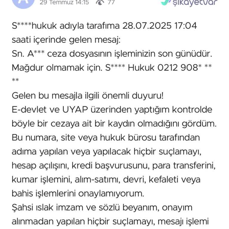 Ceza Dosyası Mesajı İle Yaşadığım Beklenmedik Endişe