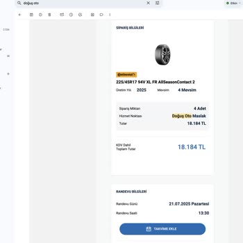 Lastik Değişiminde Ücret İadesi 8 Gündür Yapılmadı, Belirsizlik Yaşıyorum