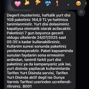 Kullanılamayan Yurt Dışı Paketi Ve Ekstra Ücret Şoku