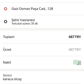 Yandex GO'da Farklı Rota Ve Yüksek Ücret Mağduriyeti