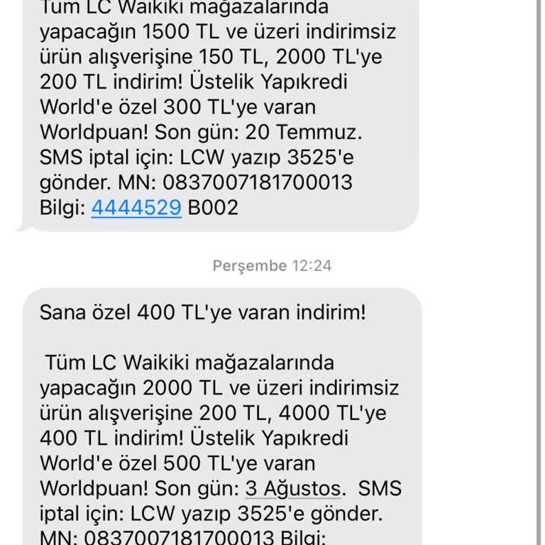 LCW SMS Kampanyalarıyla Yanıltıcı Bilgilendirme Ve Mağduriyet