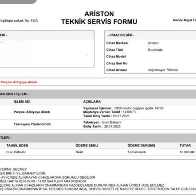 Yetkili Servis Sandık Evimize Gelenler Para Alıp Hiçbir İşlem Yapmadan Ayrıldı