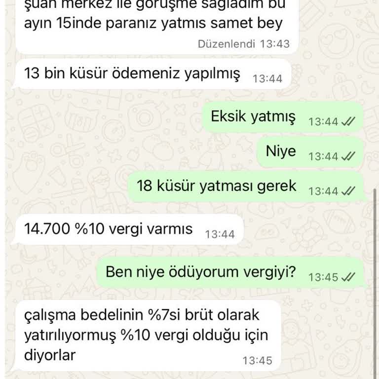 Verilen Referans Ücretinin Eksik Ödenmesi Ve Güven Kaybı Yaşadım