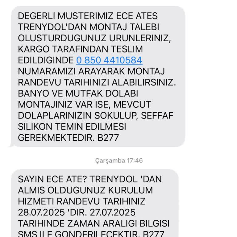 Montaj Randevusu Sonrası Hizmet Verilmedi, İletişim Sağlanamıyor