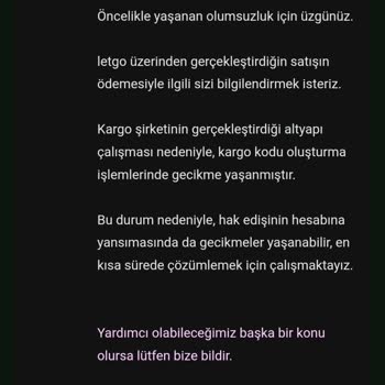 Letgo Satış Sonrası Ödeme Sorunu Ve İletişim Problemi