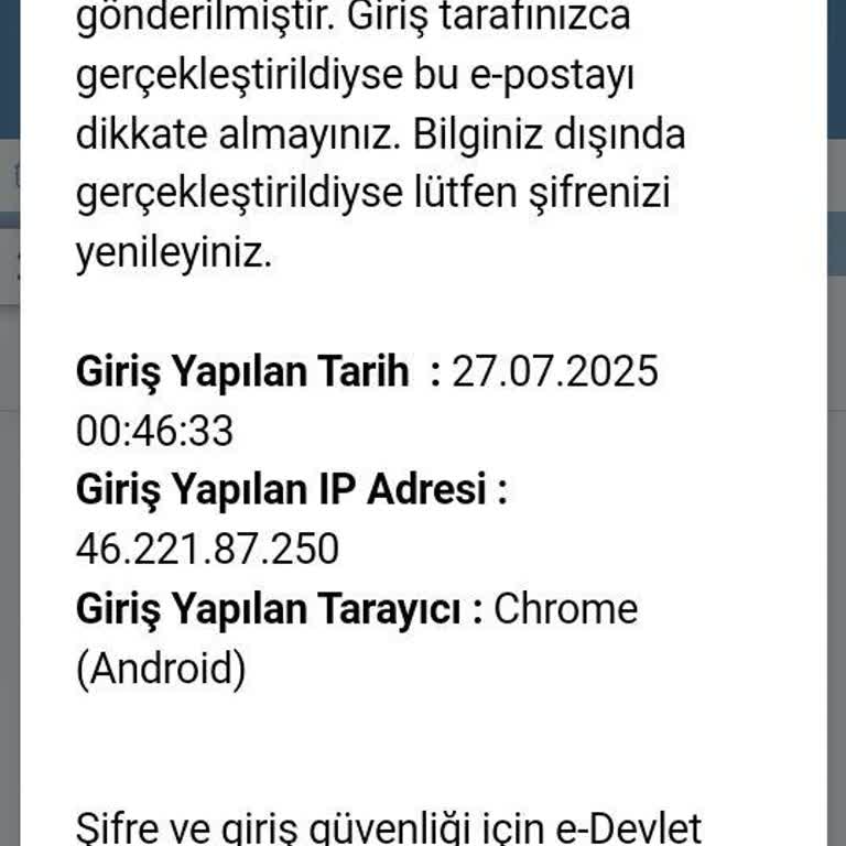 E Devlet Hesabıma Gece İzinsiz Giriş Yapıldı Kim Neden Girdi Bilmiyorum