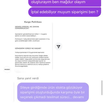 Riosso Siparişimde İade Talebim Reddedildi Mağduriyetim Giderilmiyor