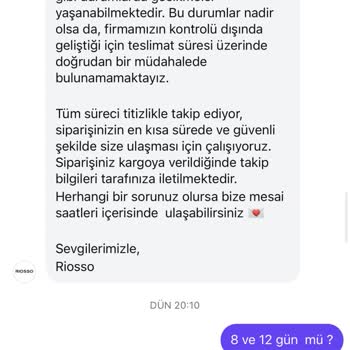 Riosso Siparişimde İade Talebim Reddedildi Mağduriyetim Giderilmiyor