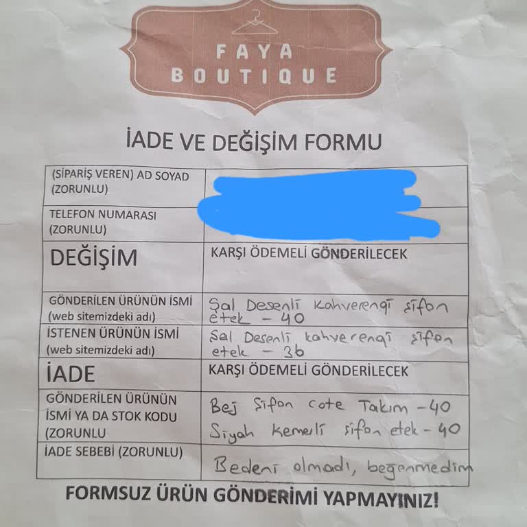 İade Ve Değişim Taleplerim Sonuçsuz Kaldı, İletişim Yetersiz