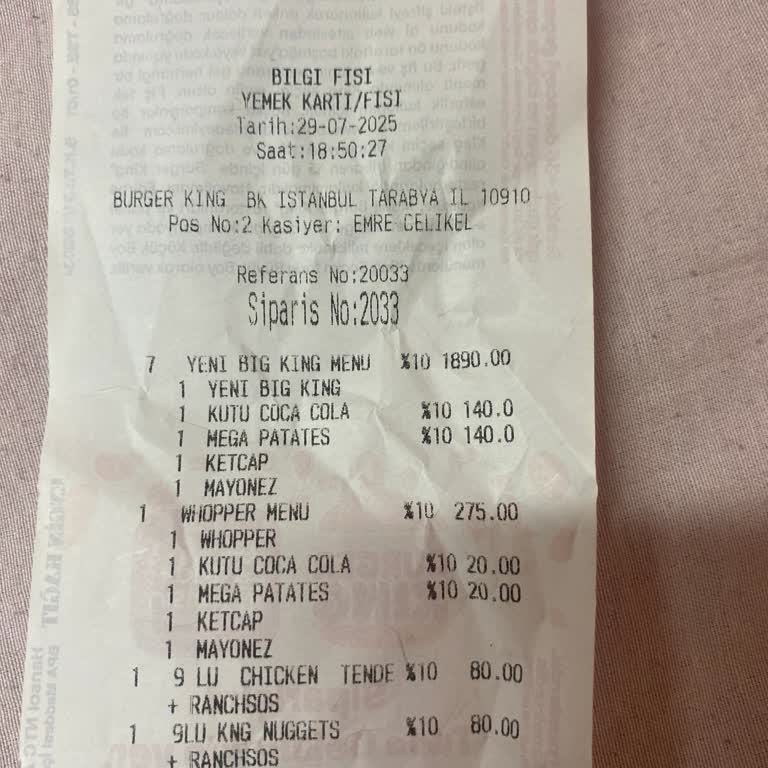 Burger King Tarabya Şubesinde Eksik Ürün Ve Çözüm Sunulmaması