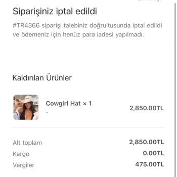 İptal Edilen Siparişin Ücreti İade Edilmiyor, Müşteri Hizmetleri Yetersiz