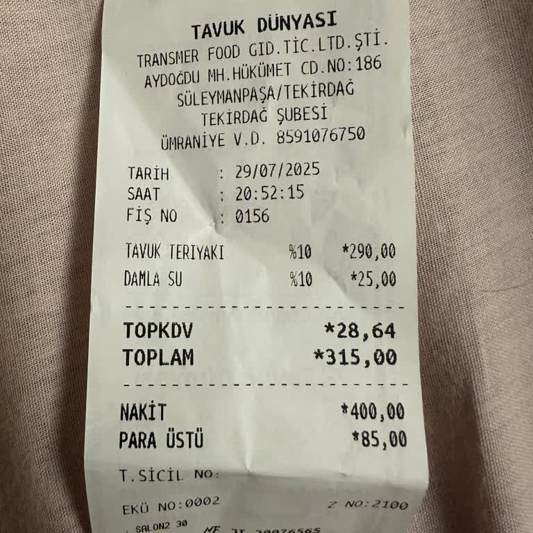 Tavuk Dünyası Şubesinde Su İsteğimiz Defalarca Yok Sayıldı Personel Saygısız Davrandı