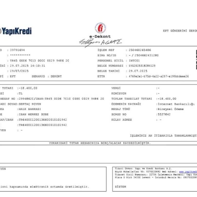 Yanlış Alıcı Bilgisiyle Yapılan EFT Geri İade Edilmedi