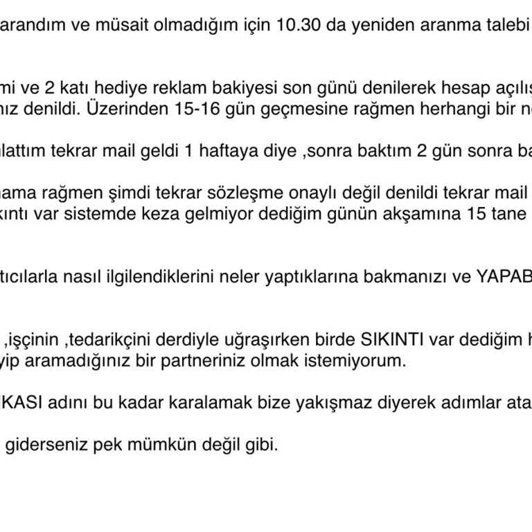 Pazarama'da Kampanya Vaatlerinin Yerine Getirilmemesi Ve İletişim Sorunları