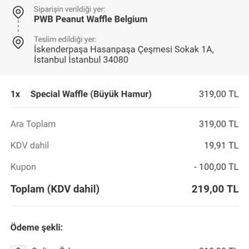 Pwb Peanut Waffle Belgium: Bayat Ve Ezilmiş Ürün Teslimatı