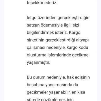 Letgo Satışında Ödeme Gecikmesi Ve Güven Sorunu