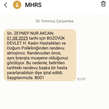 Randevum Gerekçesiz Ve Bilgi Verilmeden İptal Edildi