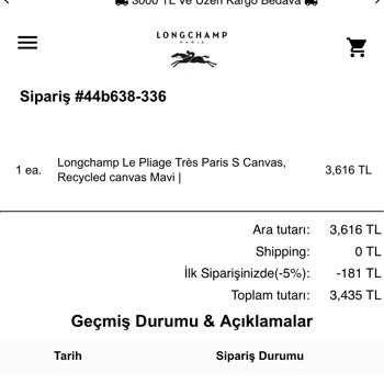 Long-champs Sitesinden Aldığım Çanta Teslim Edilmedi, Paramı Geri Alamıyorum