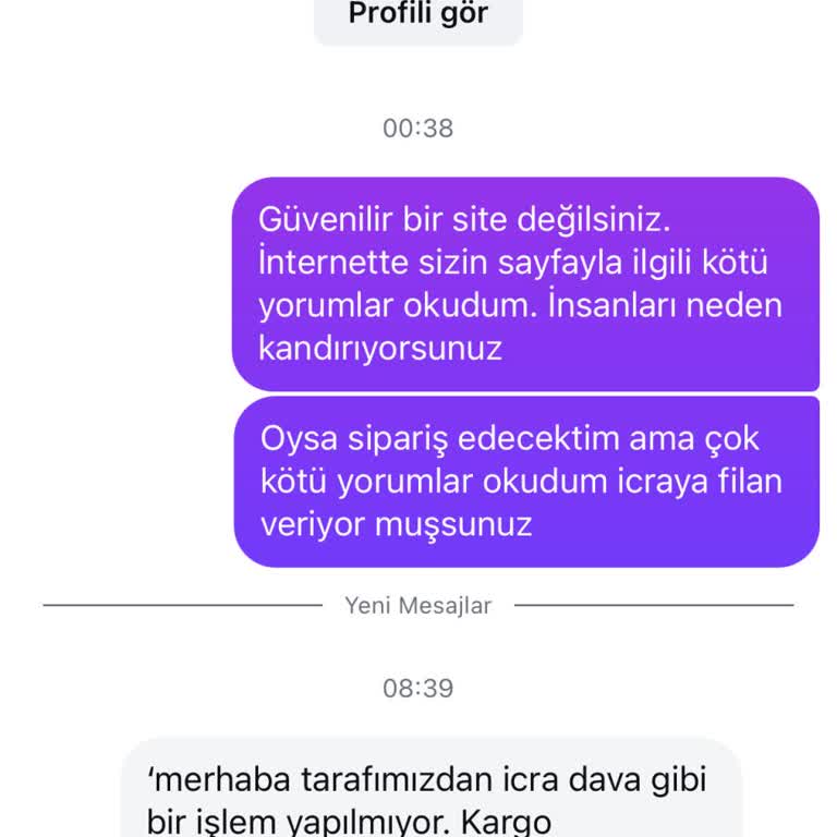 Sipariş Sonrası WhatsApp Mesajı Ve İcra Takibi Endişesi