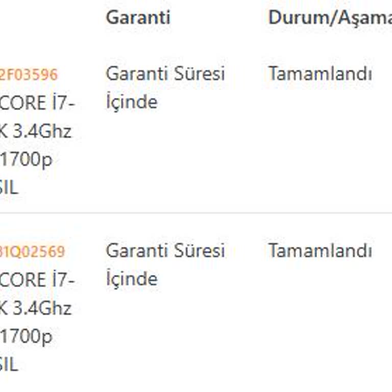 Tekrarlayan İşlemci Arızaları Ve Kalıcı Çözüm Eksikliği Nedeniyle Mağduriyet