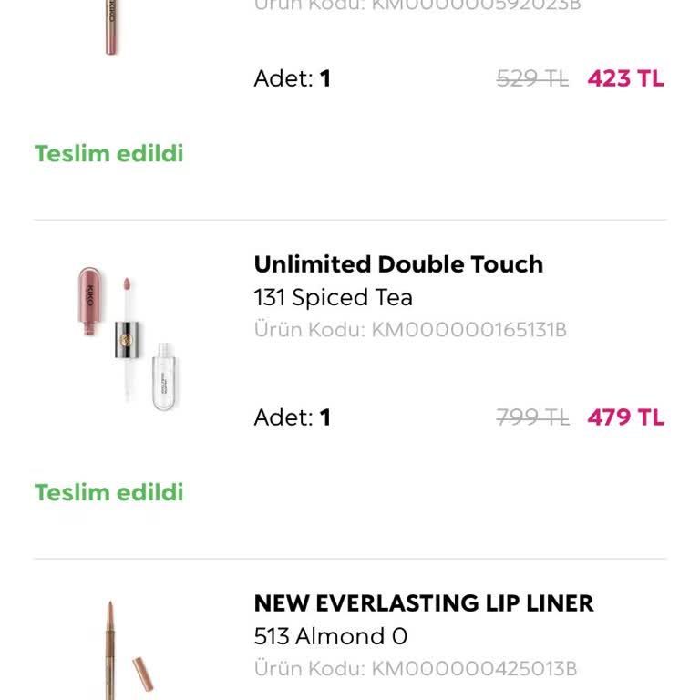 Kiko Onlinebestellung enthält völlig andere Farbtöne als abgebildet kein Umtausch möglich