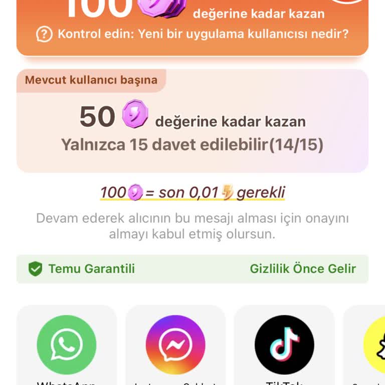 Temu Davet Sistemi Hediye Gönderiminde Sorun Yaşıyorum