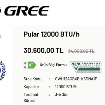 Gree Klima Siparişim Teslim Edilmedi Ve Montaj Süresi Belirsiz
